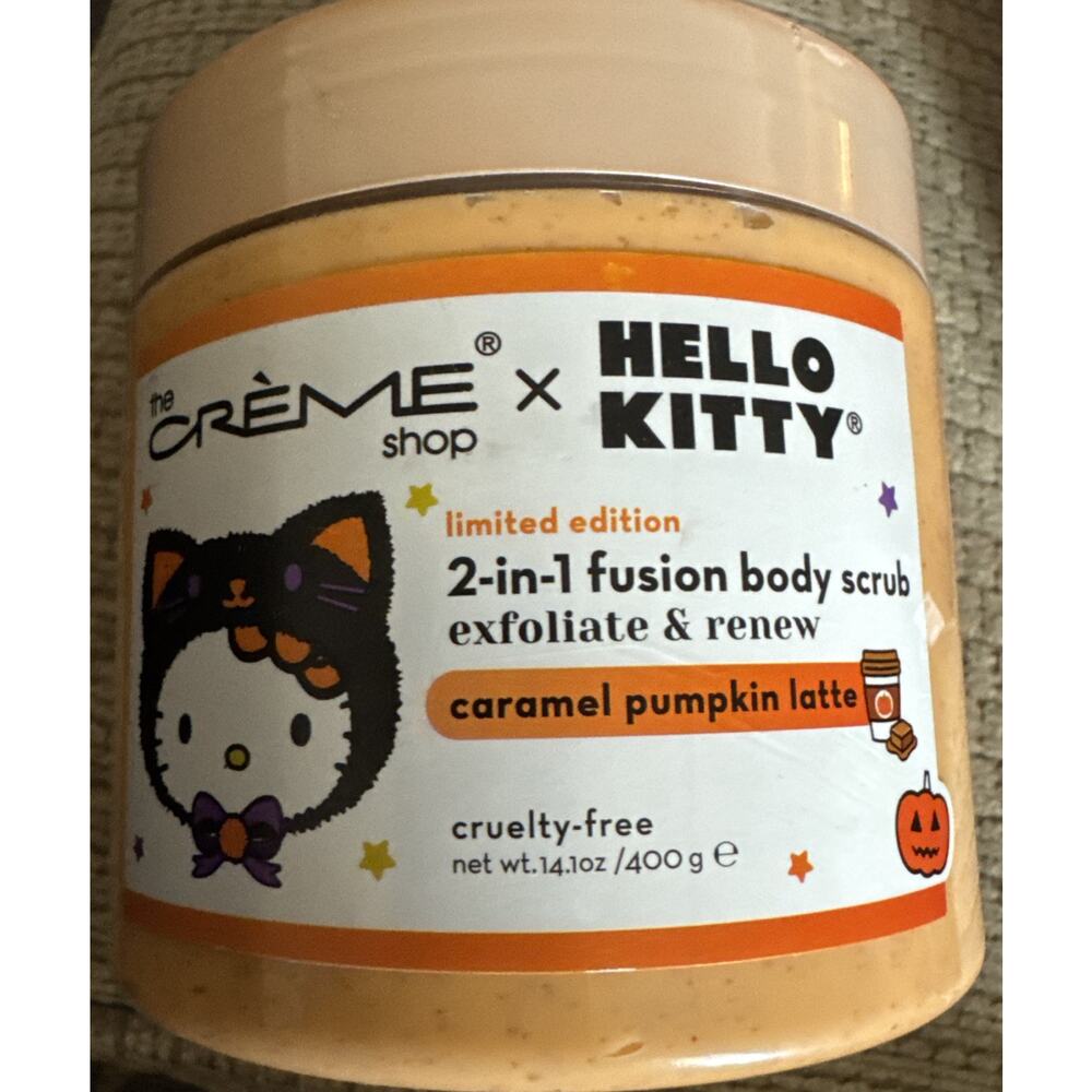 The Creme Shop x Hello Kitty Halloween Caramel Pumpkin Latte Body Scrub 14.1 oz